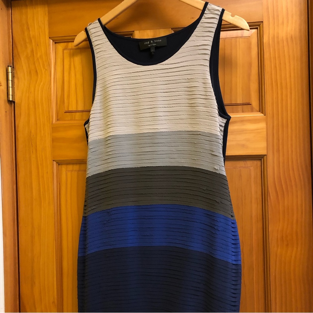 Rag & Bone Silk Layered Ruffle Color Block Dress … - image 3